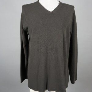 Eileen Fisher Brown V-neck Sweater Medium
